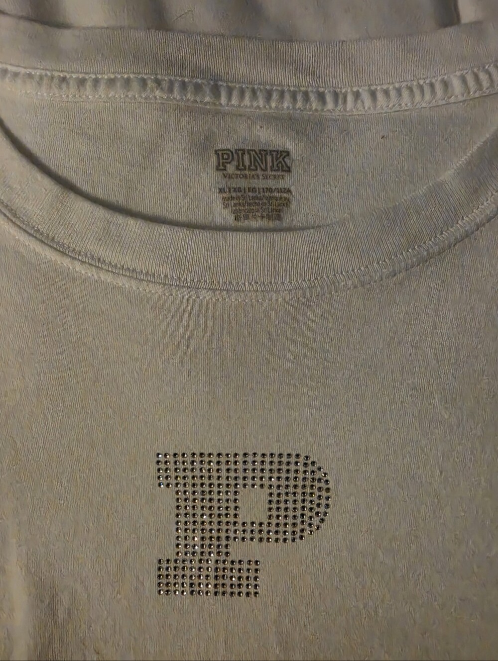 PINK Victoria's Secret by Victoria's Secret Cream Logo T‑Shirt